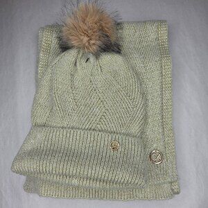 NWT Calvin Klein Women's Hat and Scarf Set 2 piece Taupe OS